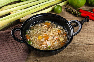 Asian gourmet crab soup with spices