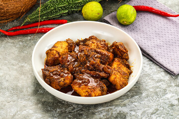 Indian cuisine - Vindaloo fish with spices
