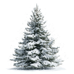 Fototapeta premium Majestic Snow-Covered Evergreen Tree in Winter Wonderland