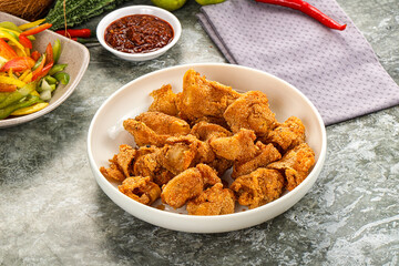 Golden crispy Breaded calamari snack