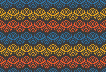 Aztec geometric print. Seamless pattern in tribal. American patterns. Abstract background with ethnic Aztec ornament. Design for background, wallpaper, Fabric, clothing, scarf. Navajo motifs.