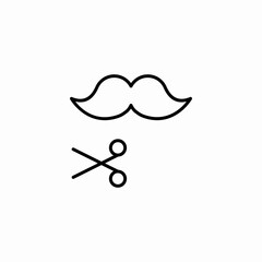 mustache trimming scissors icon sign vector