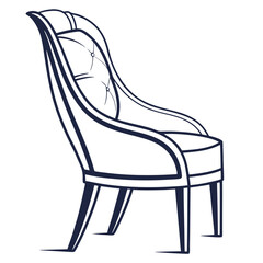 Chair silhouette on white background