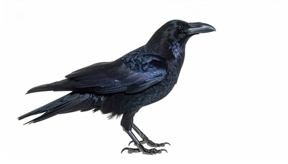 Obraz premium Raven on white background