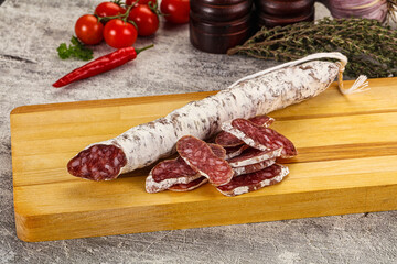 Spanish dry Fuet sausages snack