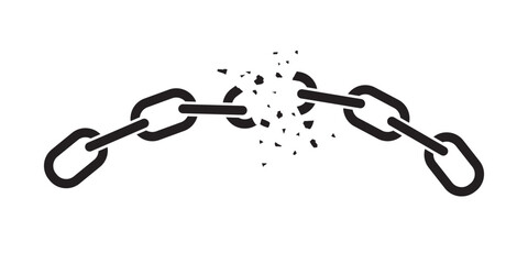 Broken chain, breaking free illustration