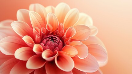 Fototapeta premium Close-up of a delicate peachy-coral dahlia flower
