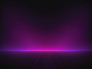 Neon Purple Futuristic Mountain Landscape with Dark Sky and Glowing Horizon Light Effect ai