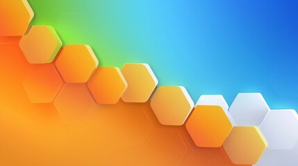 orange blue green geometric modern business  theme presentation background