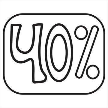40 Percent Icon vector illustration