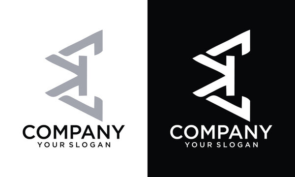 Creative illustration modern E sigma sign geometric logo design template