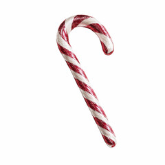 Single Red and White Candy Cane on Blue Transparent background