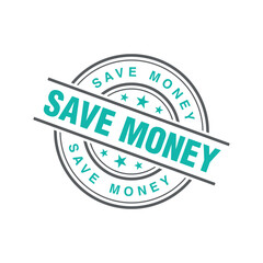 Obraz premium Save Money Letter Rubber Stamp Template
