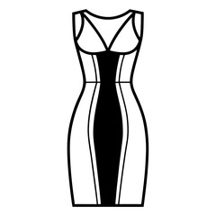 Bodycon Dress line art vector