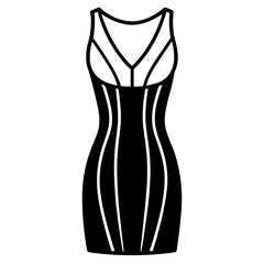 Bodycon Dress line art vector