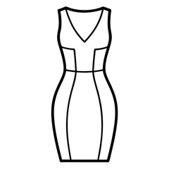 Bodycon Dress line art vector