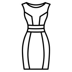 Bodycon Dress line art vector