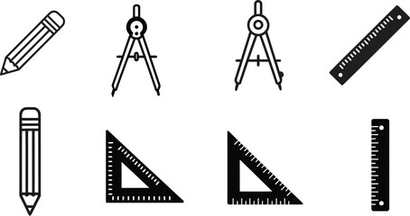 Vector Set of Black Geometry Icons.