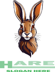 Hare logo vector white background .