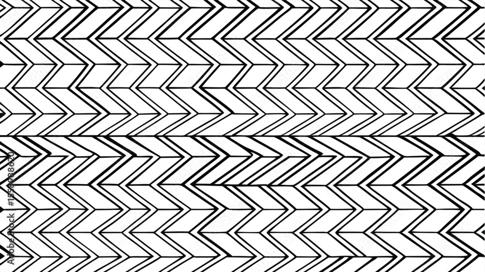 Poster abstract black and white chevron pattern seamless design with transparent background