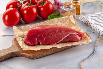Raw beef meat fillet piece
