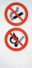 No smoking and no open flames sign