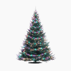 Obraz premium Illuminated Christmas Tree Against a Dark Transparent background
