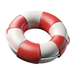 3d render illustration of isolated transparent lifebuoy icon