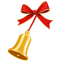 christmas bells with red ribbon