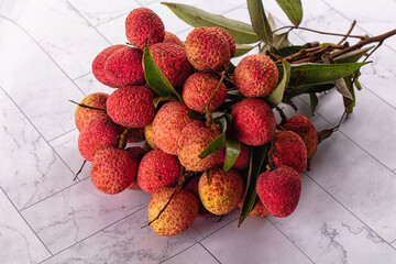 Sweet juicy ripe lychee fruit