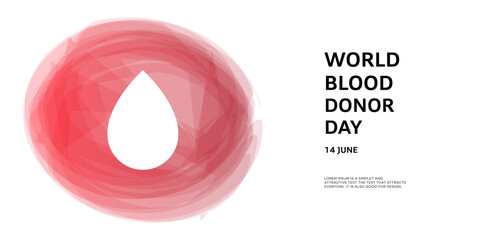 World Blood Donor Day June 14th, Donate Blood, Save Lives, Circular Blood Drop Design