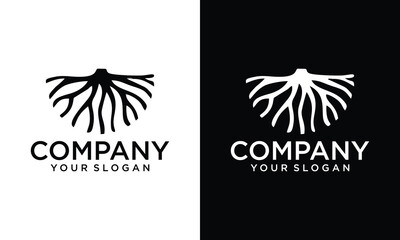 Creative root nature natural green logo vector icon illustration