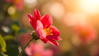 Obraz premium Blooming Red Flower