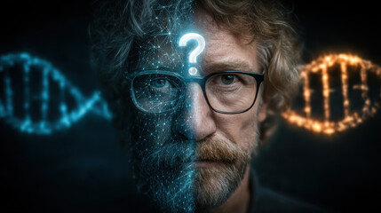 Split portrayal of human face raises questions on ethics and trust in AI-powered gene editing