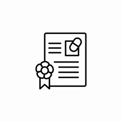 pharmaceutical patent certificate icon sign vector