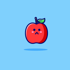 Cartoon character apple fruit vector illustration