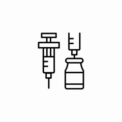 syringe vial injection icon sign vector