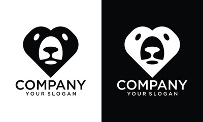 Creative Bear head logo icon design template. Business symbol or sign. Vector illustration.