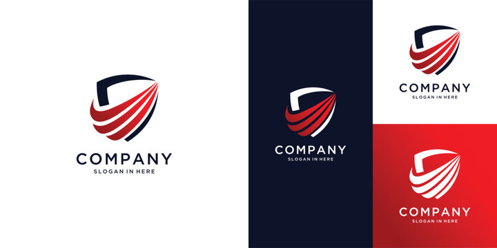 Cyber Security digital technology logo, shield logo for security data with lock key graphic idea for website security, cyber defend logo inspiration