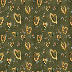 Pattern with absrtact hearts.