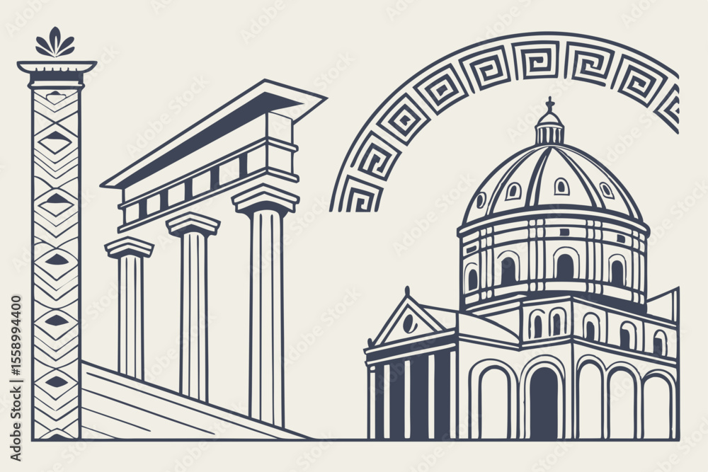 Poster minimal modern layout with background of ancient