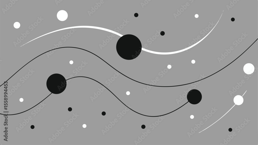 Poster abstract composition with circles and lines suitable for diverse graphic design projects