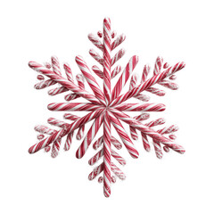 Festive Candy Cane Snowflake Ornament