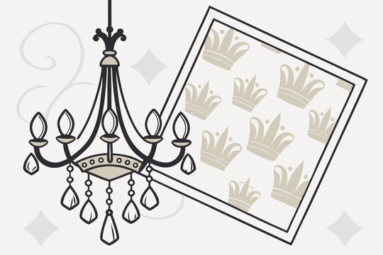  modern frame layout featuring classic chandelier  (1)