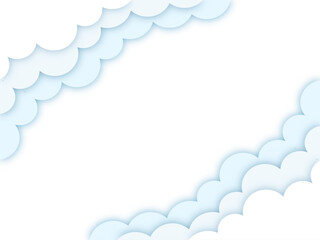立体的な可愛い雲のもくもくフレーム