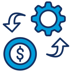 Money Management Blue Icon
