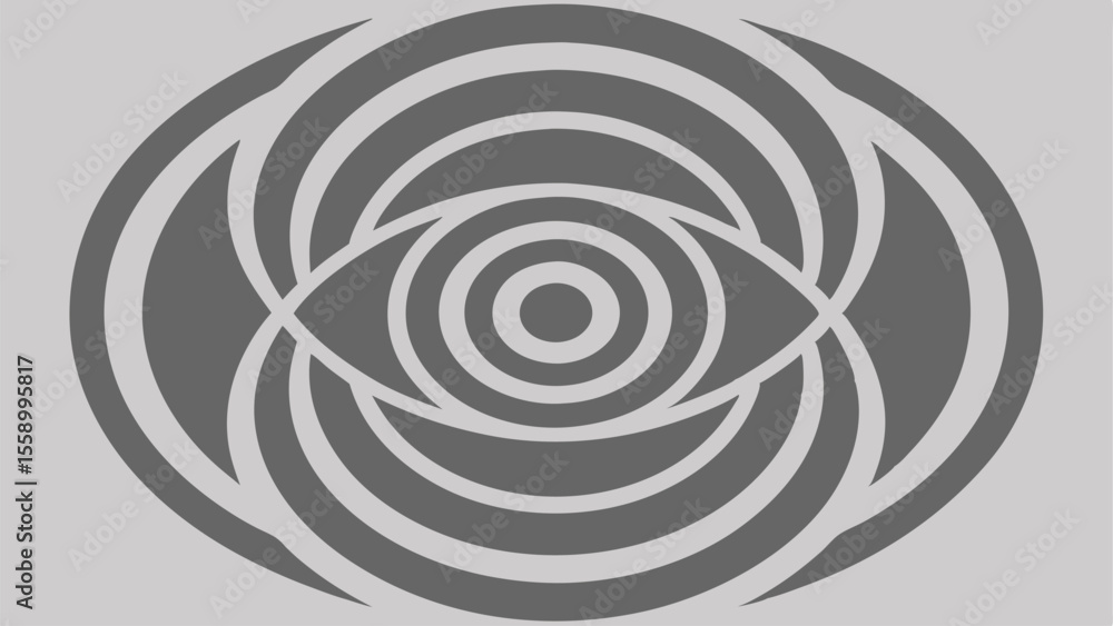Poster abstract eye design with concentric circular shapes for modern graphic applications