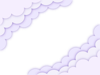 立体的な可愛い雲のもくもくフレーム