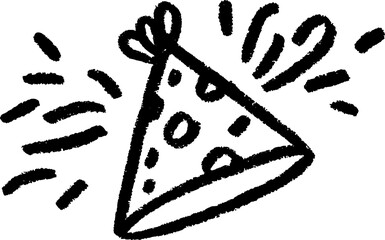 Sketch of child's birthday hat with number decoration for celebration design
