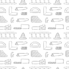 construction pattern. construction tool seamless pattern. doodle construction seamless pattern. construction tool background